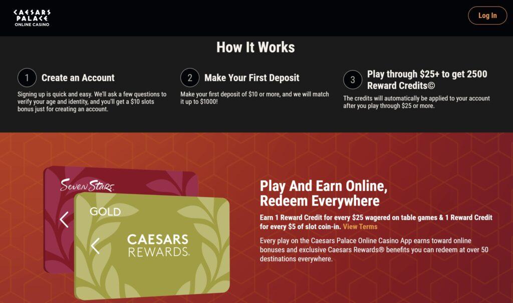 Caesars Palace Online Casino - Caesars Rewards